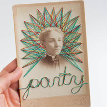 Party Peeps 2 - embroidered vintage cabinet card
