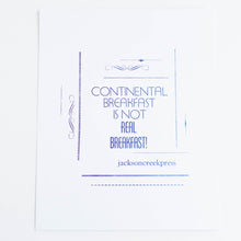 Continental Breakfast - letterpress print 8x10
