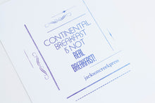 Continental Breakfast - letterpress print 8x10