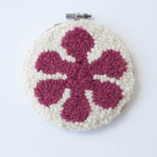 retro flower - punch needle hoop