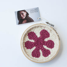 retro flower - punch needle hoop