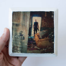 wooden photo block 4"x4" white frame