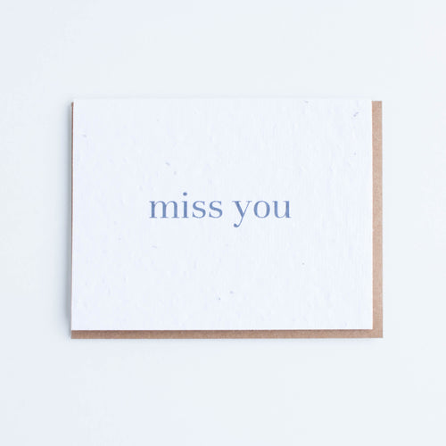 miss you - plantable seed paper card