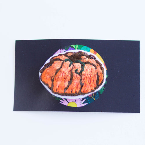 big pumpkin - embroidered brooch