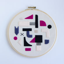 geometric framed embroidery 8"