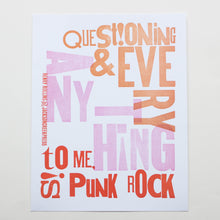 Jackson Creek Press - PUNK ROCK Letterpress Print
