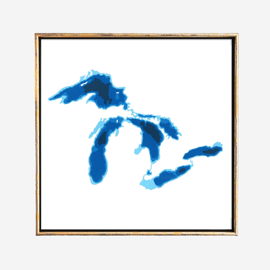 Great Lakes bathymetric map 12x12