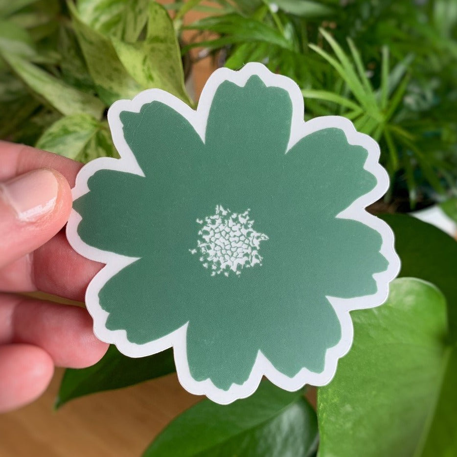 green daisy vinyl sticker