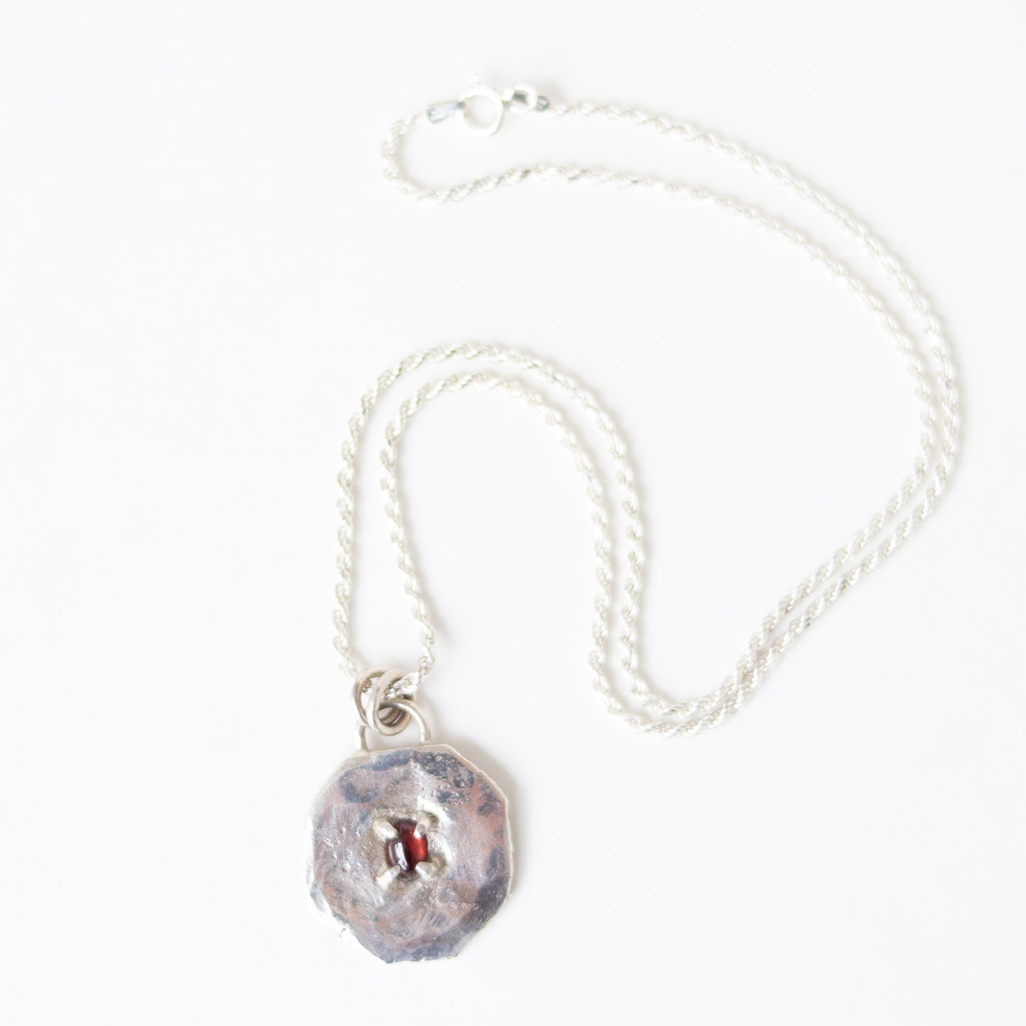 The Inspired I - Garnet Shield Necklace