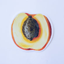 halved peach vinyl sticker