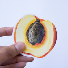 halved peach vinyl sticker