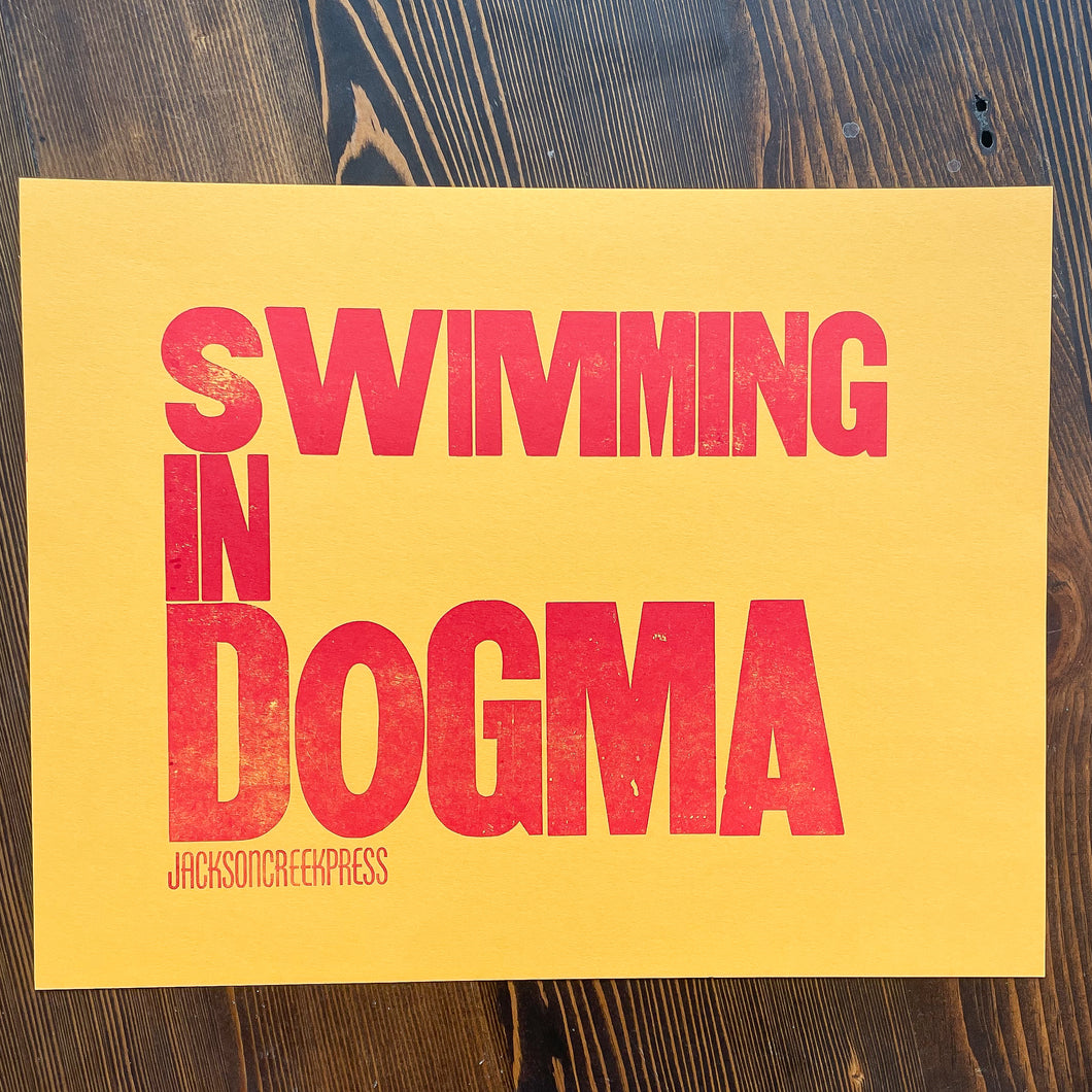 Swimming in Dogma 11x14