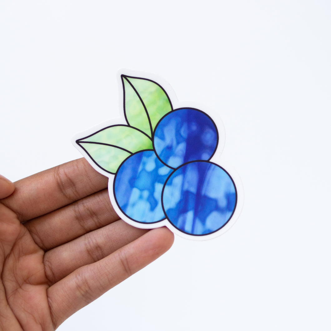 three blueberries sticker