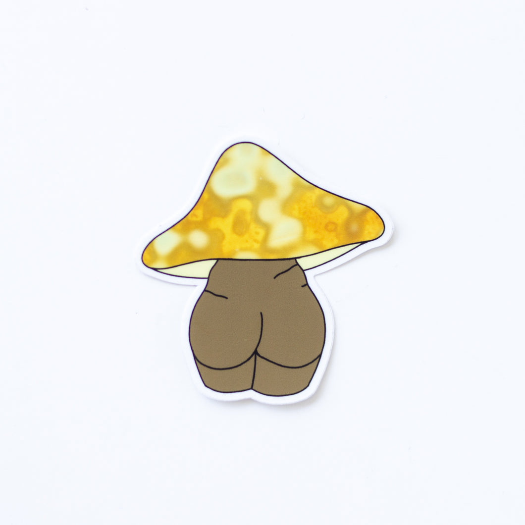 mushroom bum sticker
