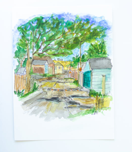Karin McLean - SPEED BUMPS Original Artwork (9" X 12")
