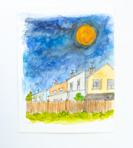 Harvest Moon- Original Watercolour (9x12