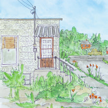 Cinder Block House - Original Watercolour (9x12")