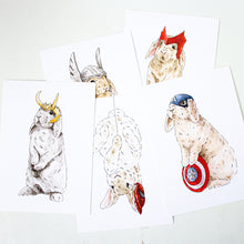 Marvel inspired. Bunnies Prints (5x7") by Critter Co.