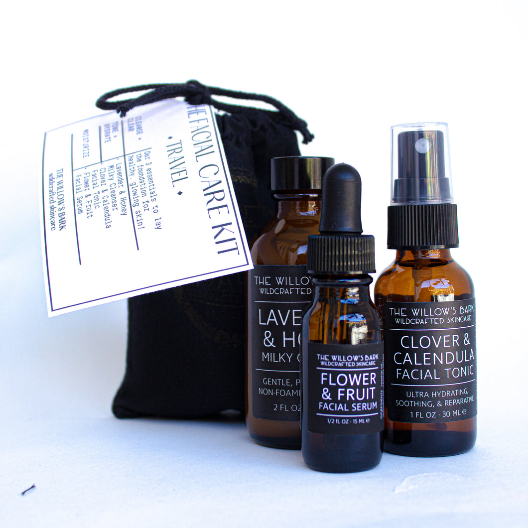 The Essentials Face Care Kit - Travel Size (clover tonic)