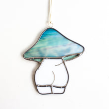 mushroom bum stained glass wall hanging