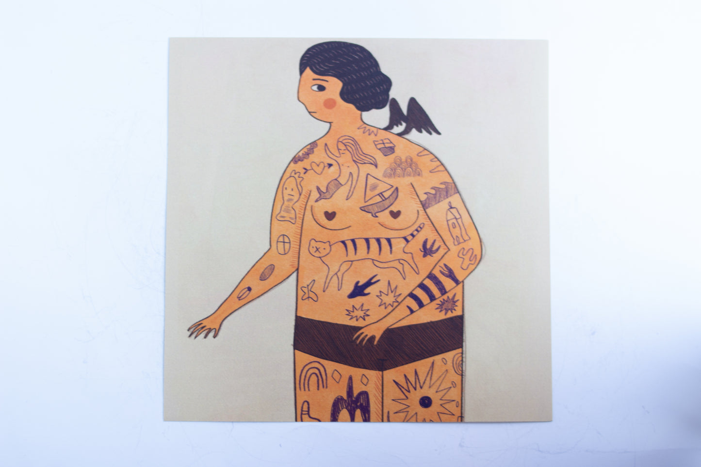 Brooklin Stormie - THE AMAZING TATTOOED WOMAN Art Print (8"X 8")