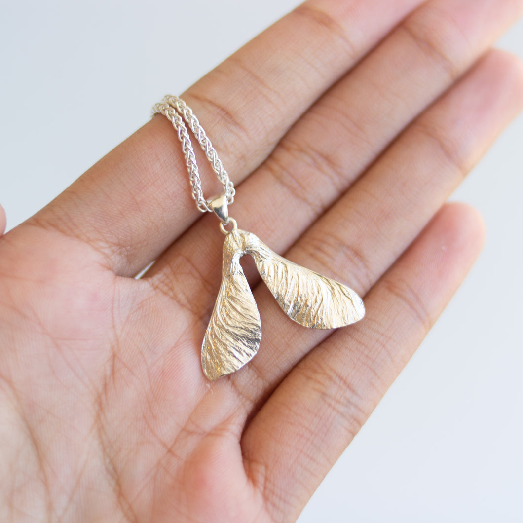 small maple key necklace