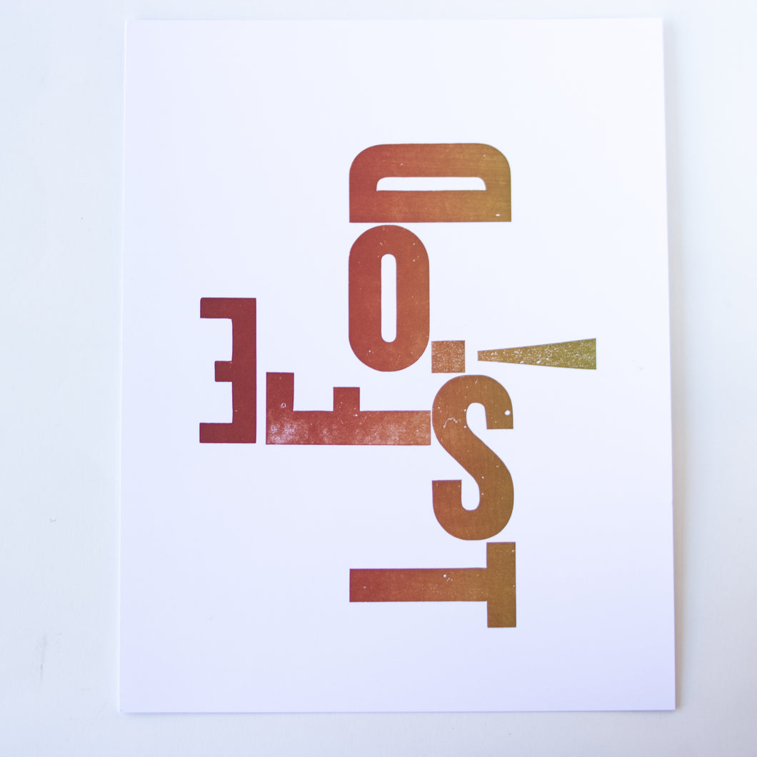 foisted- broadside letterpress print 11 x 14
