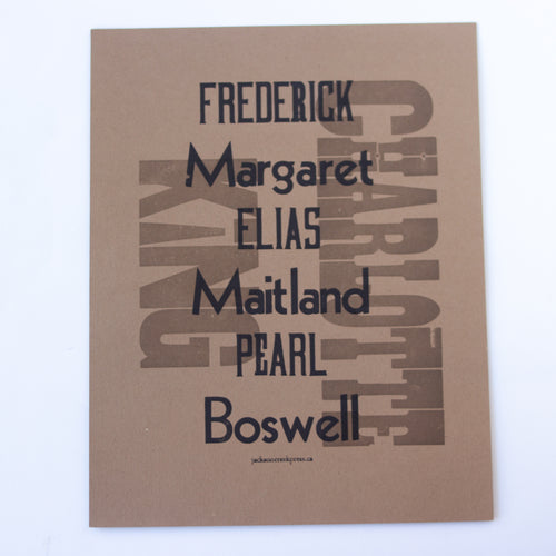 the avenues - broadside letterpress print 11 x 14
