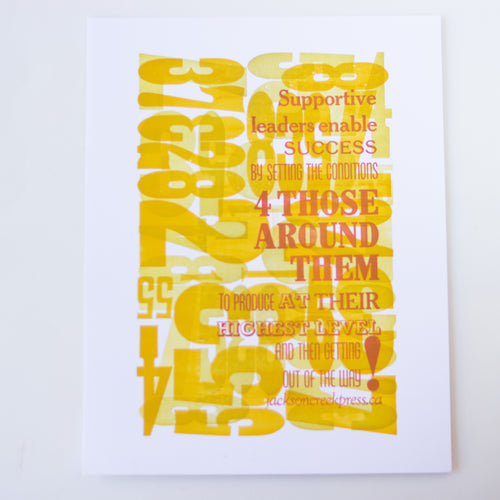 Jackson Creek Press - SUPPORTIVE LEADERS Letterpress Print