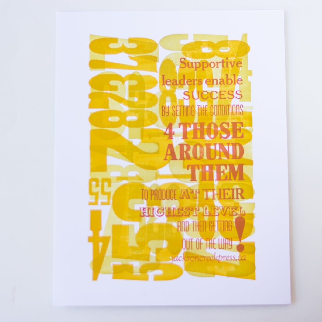 supportive leaders - broadside letterpress print 11 x 14
