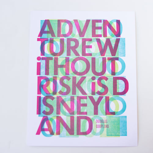adventure - Copeland - broadside letterpress print 11 x 14