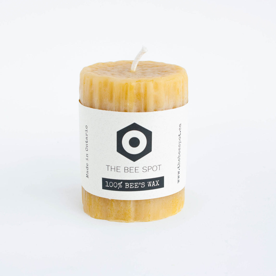 beeswax candle - small dribble pillar