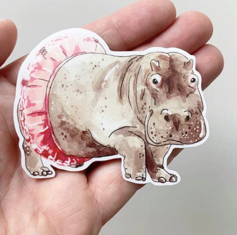 Ballet hippo sticker