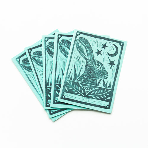 Brianna Gosselin - Rabbit Linocut Greeting Card