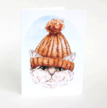 cat in a hat (toque) card