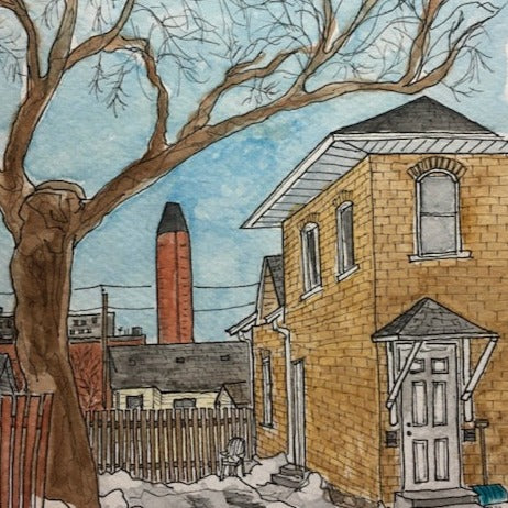 Karin McLean - ALWAYS IN ITS SHADOW Original Artwork (6" X 8")