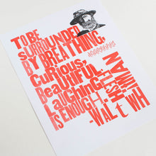 Walt Whitman - letterpress poster 11 x 14"