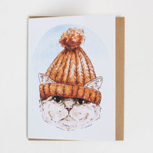 cat in a hat (toque) card