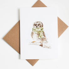 owl in scarf card