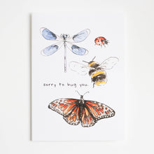 insects sorry to bug you greeting card