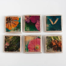 wooden photo block 4"x4" white frame
