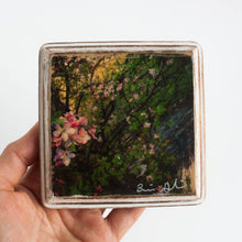 wooden photo block 4"x4" white frame