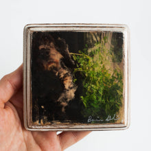 wooden photo block 4"x4" white frame