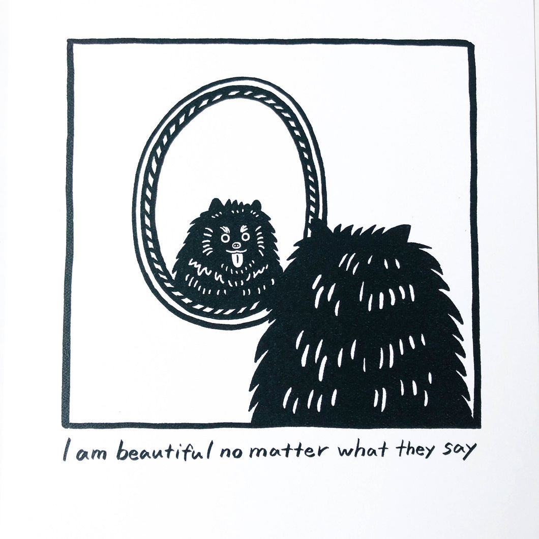 I am beautiful daily affirmation print 12x18